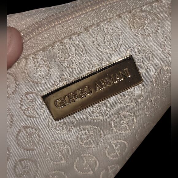 Giorgio Armani VTG Elegant White and Black Satchel Repainted - Picture 9 of 13